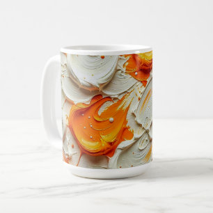 Abstract Swirling Teal and Orange Glossy Fluid Spl Coffee Mug