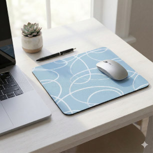 Abstract Swirling Vine   Modern Texture Desk Blue Mouse Mat
