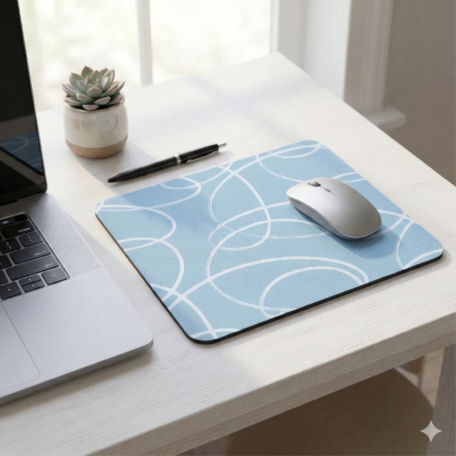 Abstract Swirling Vine | Modern Texture Desk Blue Mouse Mat (Creator Uploaded)