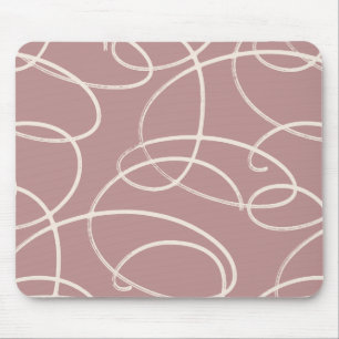 Abstract Swirling Vine   Modern Texture Desk Pink Mouse Mat