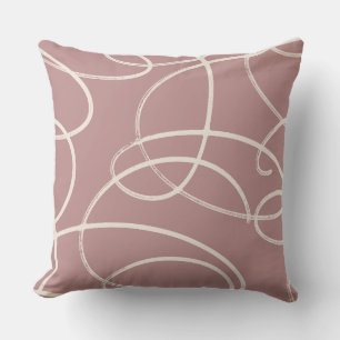 Abstract Swirling Vine Modern Texture Dusty Pink Cushion