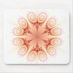 Abstract swirls flower Fractal design Mouse Mat