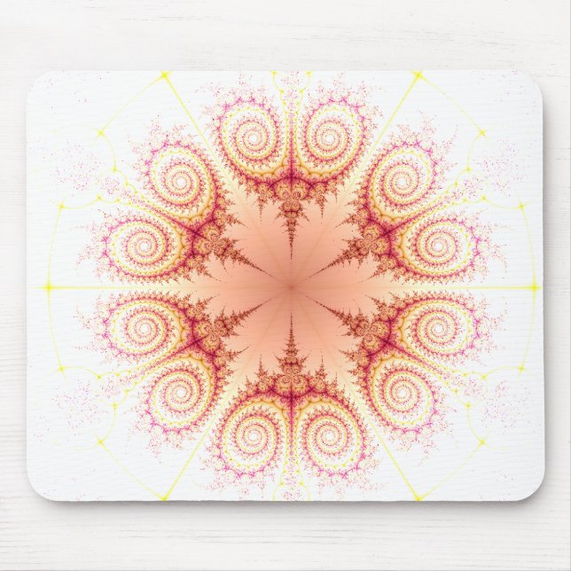 Abstract swirls flower Fractal design Mouse Mat (Front)
