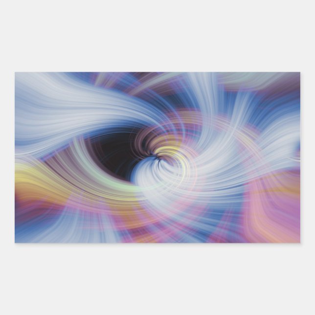 Abstract Swirls in Pink, Blue, and Orange Rectangular Sticker (Front)