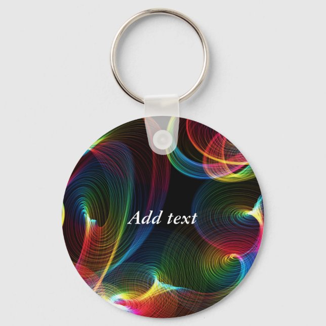 Abstract Swirls keychain template. (Front)