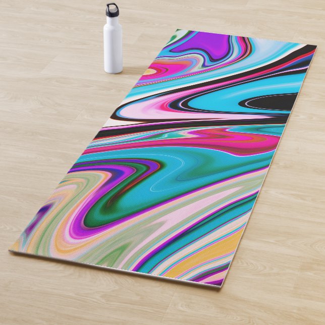 Abstract Swirls Marble Pattern Yoga Mat (In Situ)