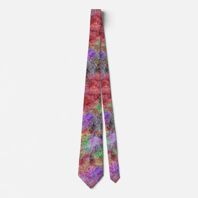Abstract Swirls of Colours Watercolor Paint Look Tie (Front)