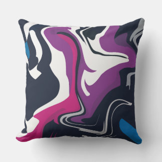 Abstract Swirls of Cool and Bold Colors Cushion
