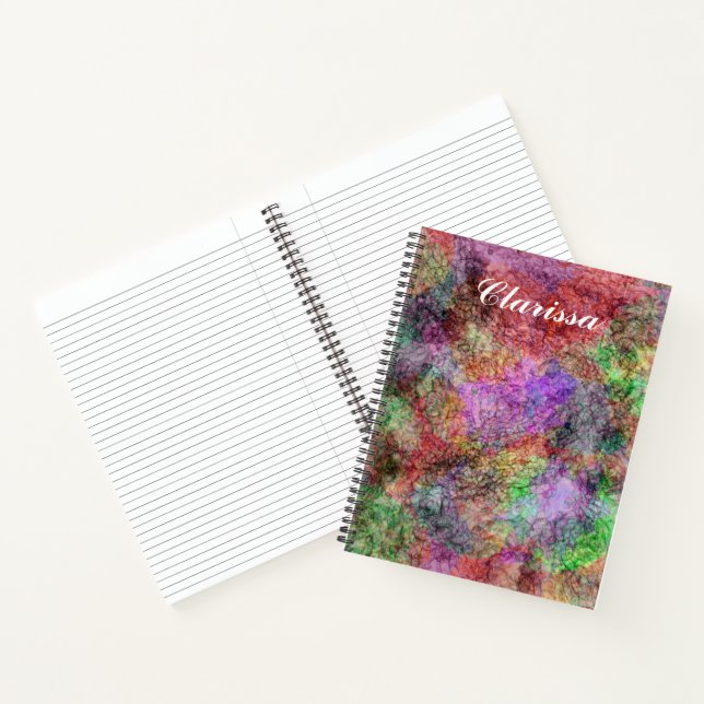 Abstract Swirls of Pretty Colours Purple Pink Gree Notebook (Inside)