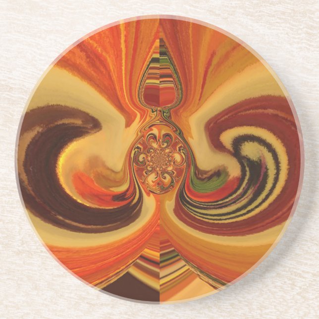 Abstract Swirls with Teardrop Centre Art Print Coaster (Front)