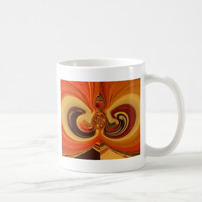 Abstract Swirls with Teardrop Centre Art Print Coffee Mug (Right)