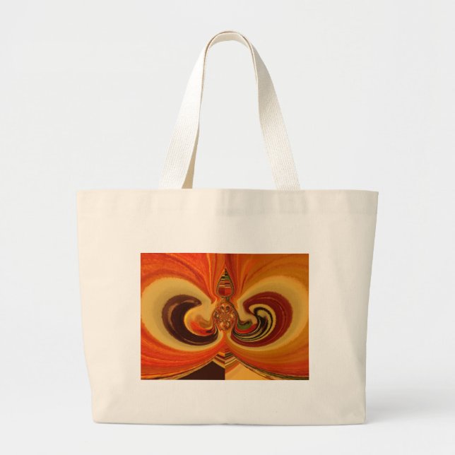 Abstract Swirls with Teardrop Centre Art Print Large Tote Bag (Front)