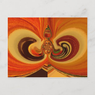 Abstract Swirls with Teardrop Centre Art Print Postcard