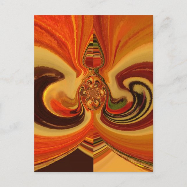 Abstract Swirls with Teardrop Centre Art Print Postcard (Front)