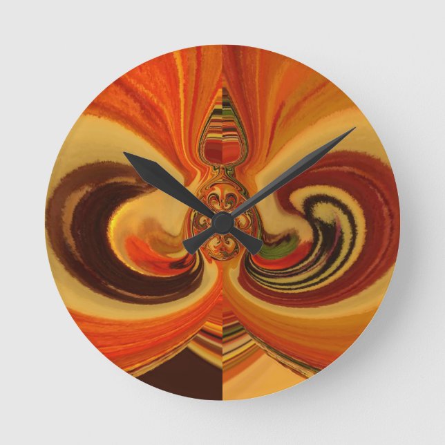 Abstract Swirls with Teardrop Centre Art Print Round Clock (Front)
