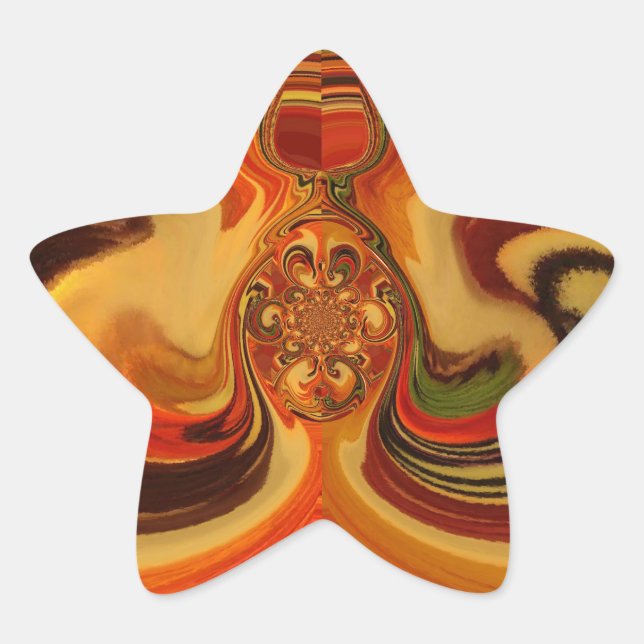 Abstract Swirls with Teardrop Centre Art Print Star Sticker (Front)