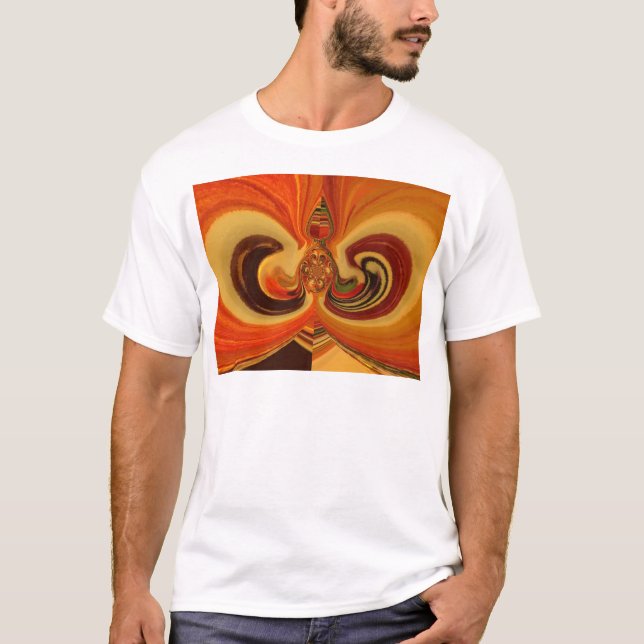 Abstract Swirls with Teardrop Centre Art Print T-Shirt (Front)