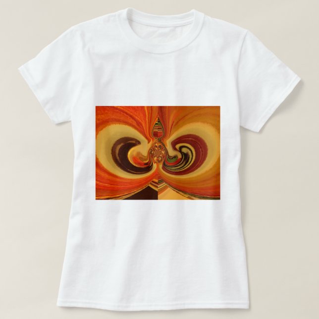 Abstract Swirls with Teardrop Centre Art Print T-Shirt (Design Front)