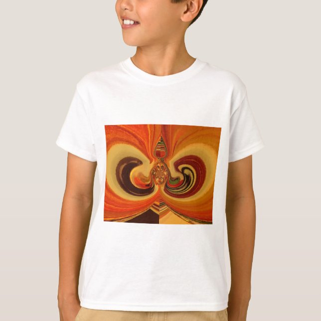 Abstract Swirls with Teardrop Centre Art Print T-Shirt (Front)