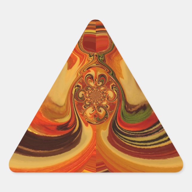 Abstract Swirls with Teardrop Centre Art Print Triangle Sticker (Front)
