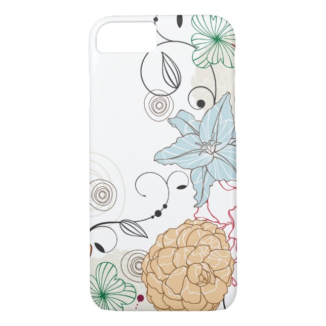 Abstract Swirly Floral Case-Mate iPhone Case (Back)