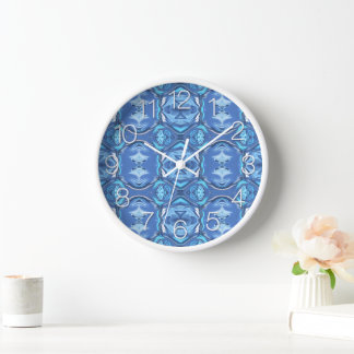 Abstract Symphony in Blue 2 Clock