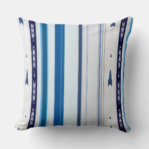 Abstract Symphony in Blue 5 (Vertical Lines) Cushion