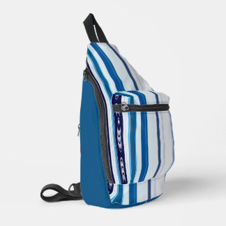 Abstract Symphony in Blue 5 (Vertical Lines) Sling Bag