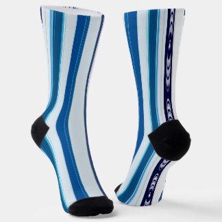 Abstract Symphony in Blue 5 (Vertical Lines) Socks