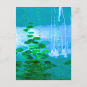 Abstract Symphony In Blue And Green Postcard