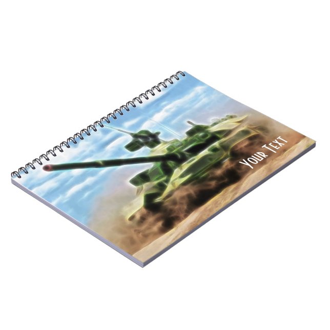 Abstract T-72 Soviet Military Tank Notebook (Left Side)