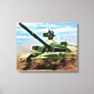 Abstract T-72 Soviet Military Tank Wrapped Canvas