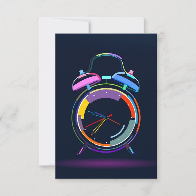 Abstract table alarm RSVP card (Front)