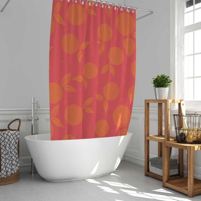 Abstract tangerine pattern shower curtain (Creator Uploaded)