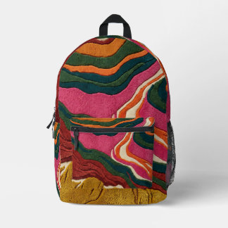 Abstract Tangerine Pink Teal Canyon Backpack