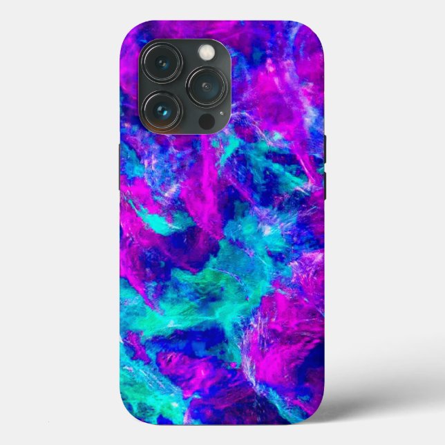 Abstract Teal and Pink Flames  Case-Mate iPhone Case (Back)