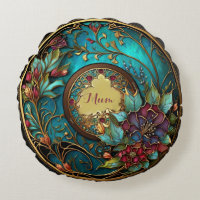 Abstract Teal and pink stained glass Mother's Day