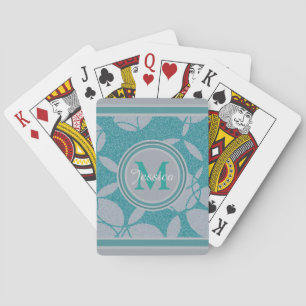 Abstract Teal Circles Personalised Playing Cards