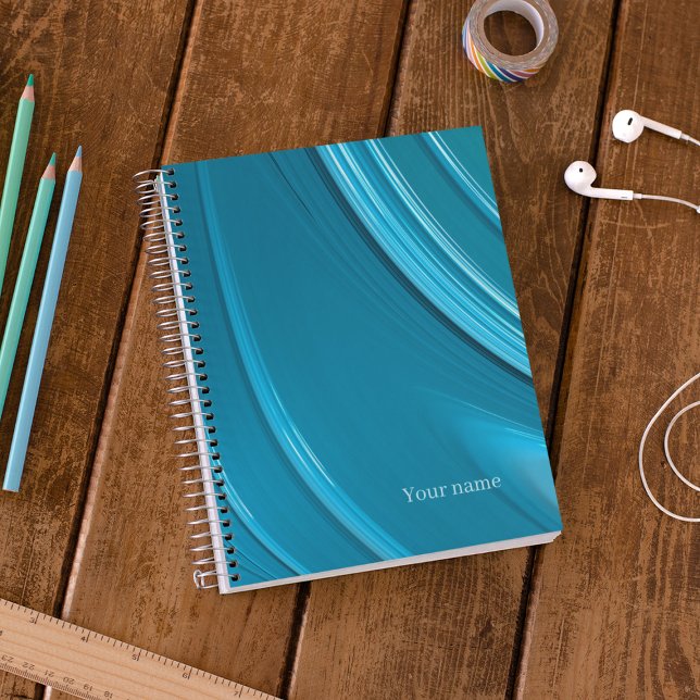 Abstract Teal Monogram Notebook (Creator Uploaded)