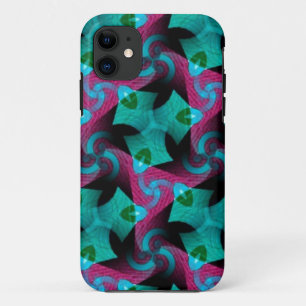 Abstract Teal Pink Swirl pattern iPhone 5 Case