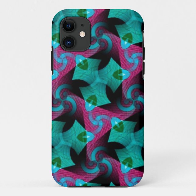 Abstract Teal Pink Swirl pattern iPhone 5 Case (Back)