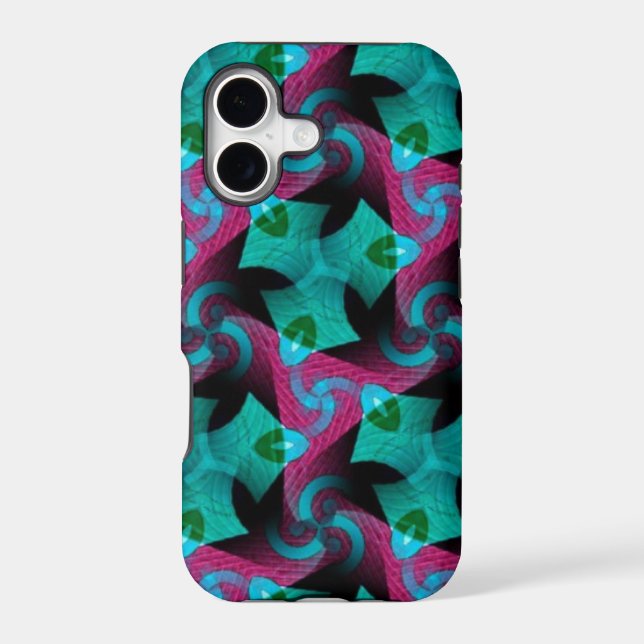 Abstract Teal Pink Swirl pattern iPhone 5 Case (Back)