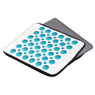 abstract teal polka dots laptop sleeve