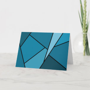 Abstract Teal Polygons Card