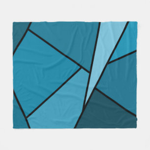 Abstract Teal Polygons Fleece Blanket