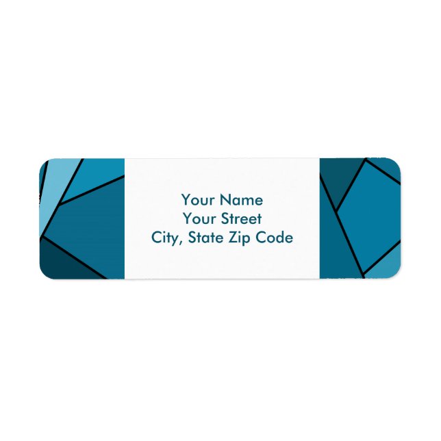 Abstract Teal Polygons return address label (Front)