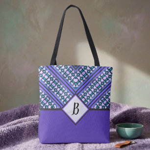 Abstract Teal, Purple & Black Tribal Inspired  Tot Tote Bag