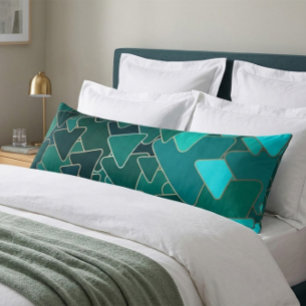 Abstract Teal Triangle Body Cushion