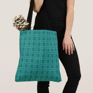 Abstract teal water ripples pattern tote bag