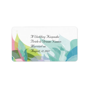 Abstract Teal Wedding Favour Lip Balm Tube Label